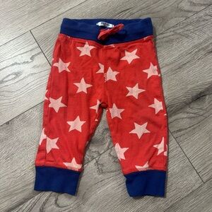 Baby Boden Red Star Print Pants with Blue Accents
